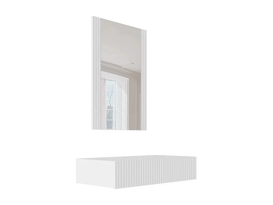 Tocador Levmari 111, Blanco, Espejo, 97x80x42cm