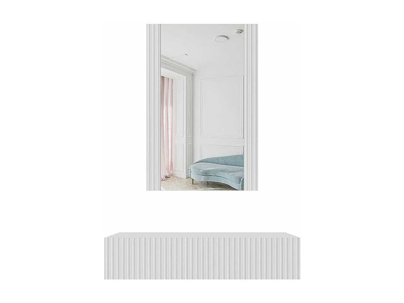 Tocador Levmari 111, Blanco, Espejo, 97x80x42cm