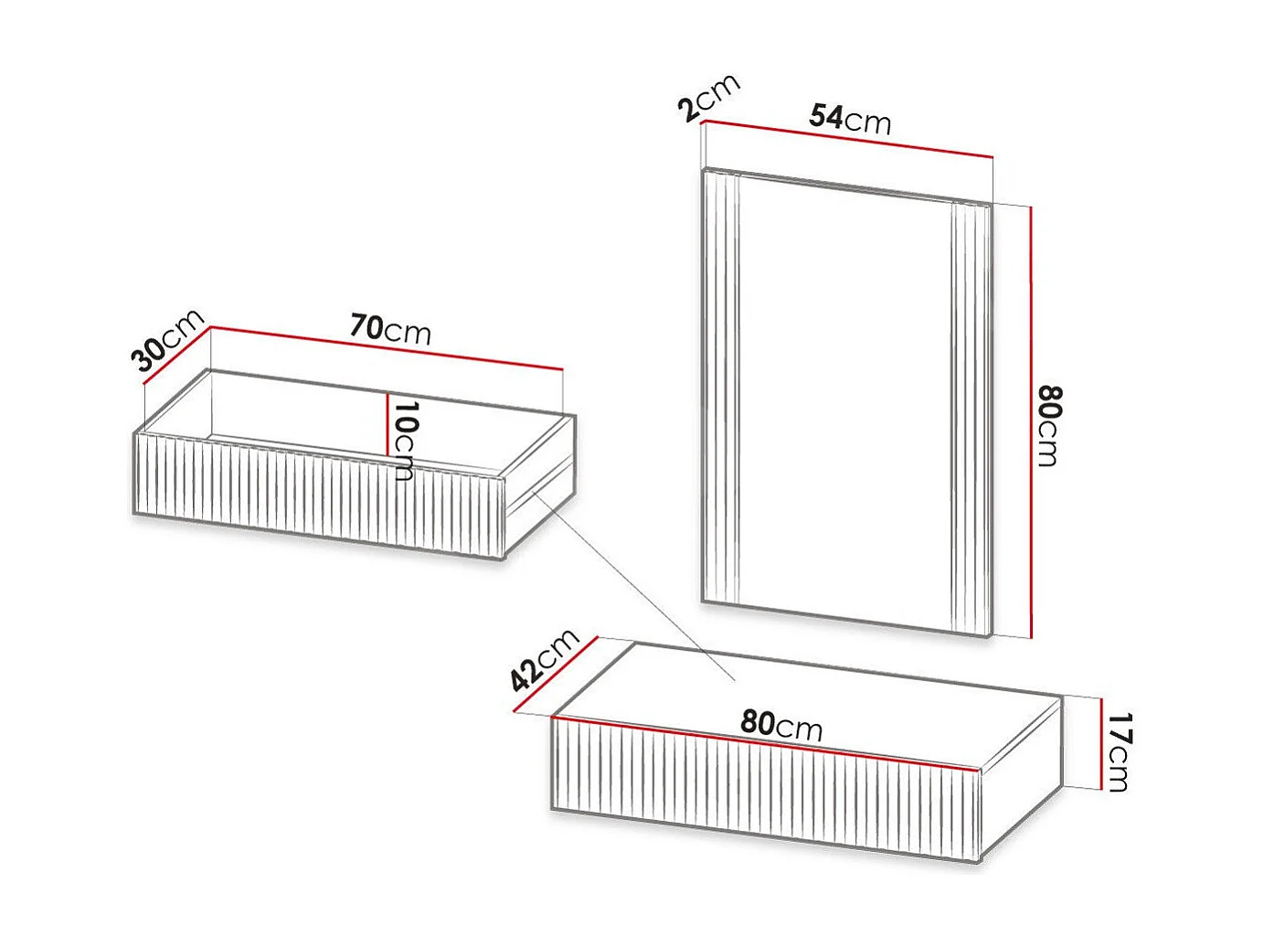 Tocador Levmari 111, Blanco, Espejo, 97x80x42cm