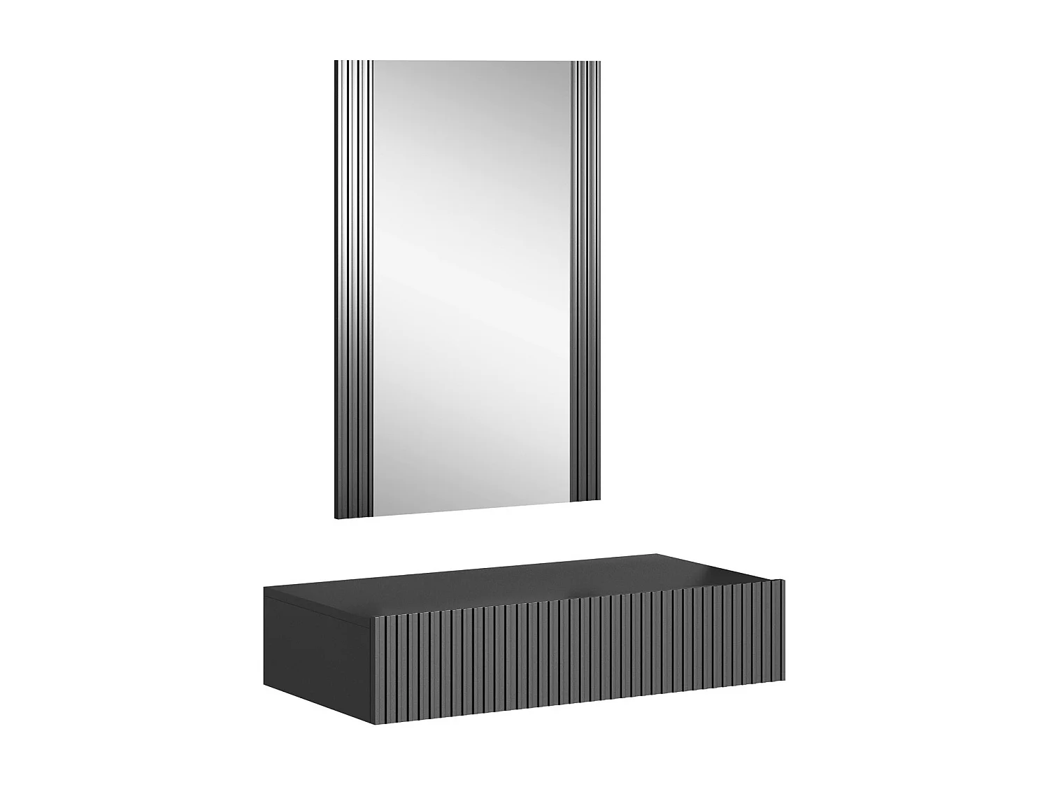 Tocador Remeta 108, Antracita, Espejo, 97x80x42cm