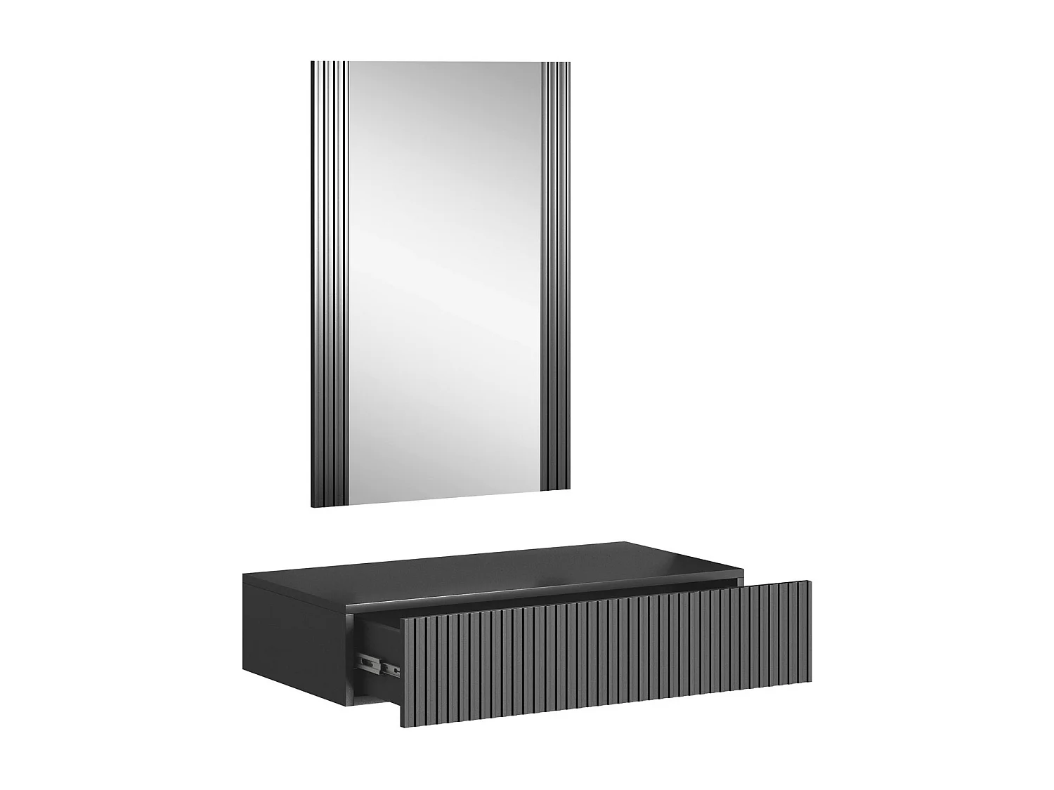 Tocador Remeta 108, Antracita, Espejo, 97x80x42cm