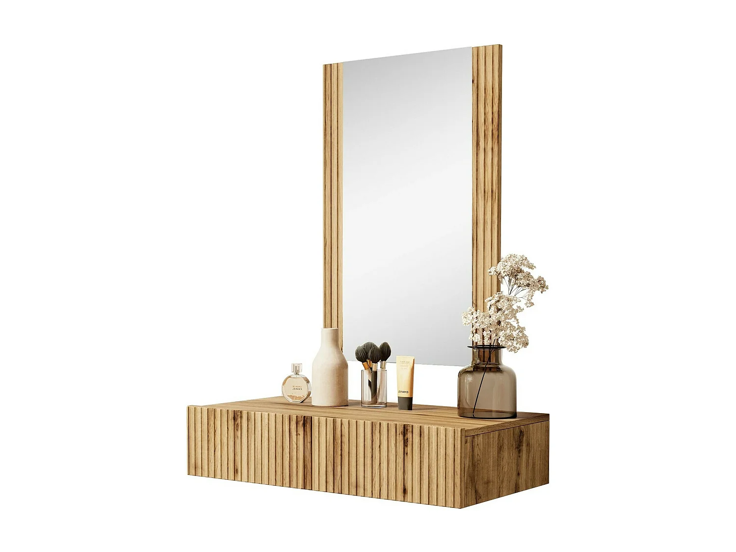 Tocador Remeta 108, Roble wotan, Espejo, 97x80x42cm