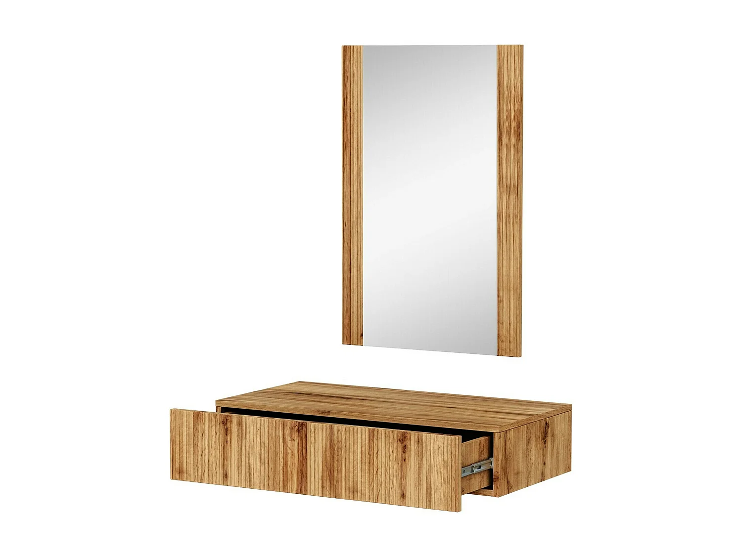 Tocador Remeta 108, Roble wotan, Espejo, 97x80x42cm