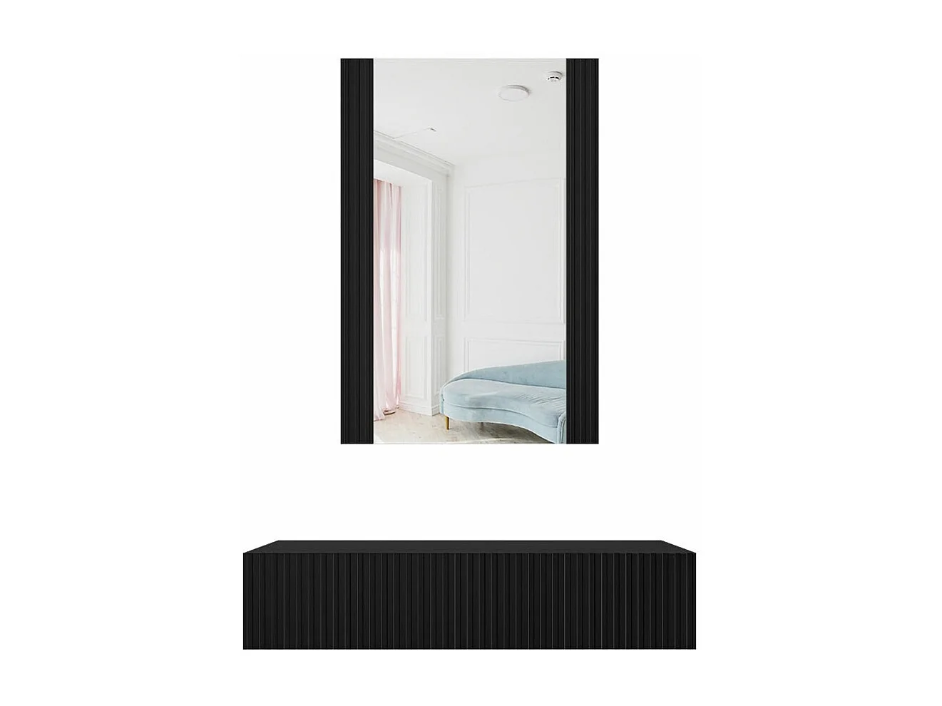 Coiffeuse Levmari 111, Noir, Disponible, 97x80x42cm