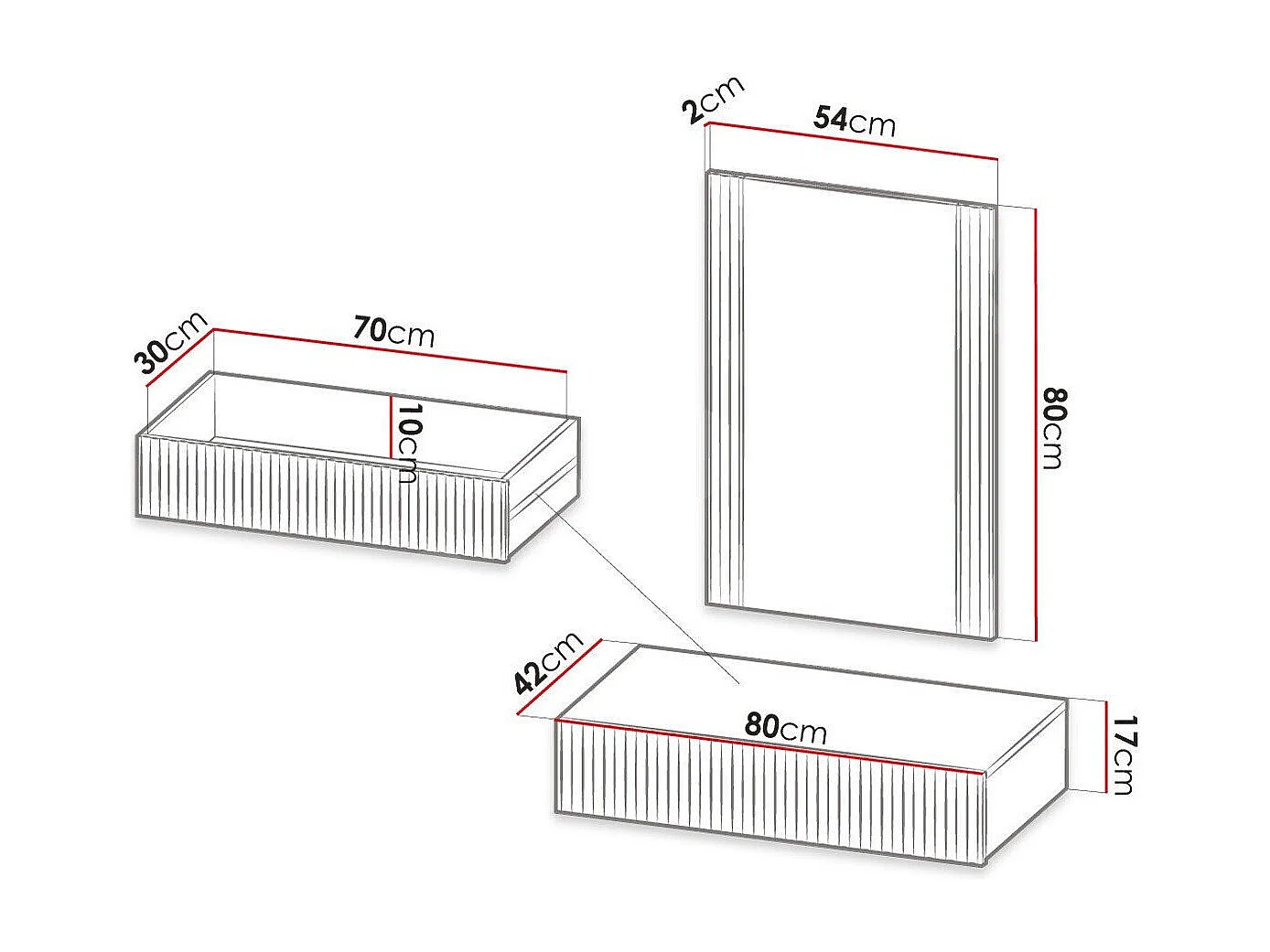 Coiffeuse Levmari 111, Noir, Disponible, 97x80x42cm