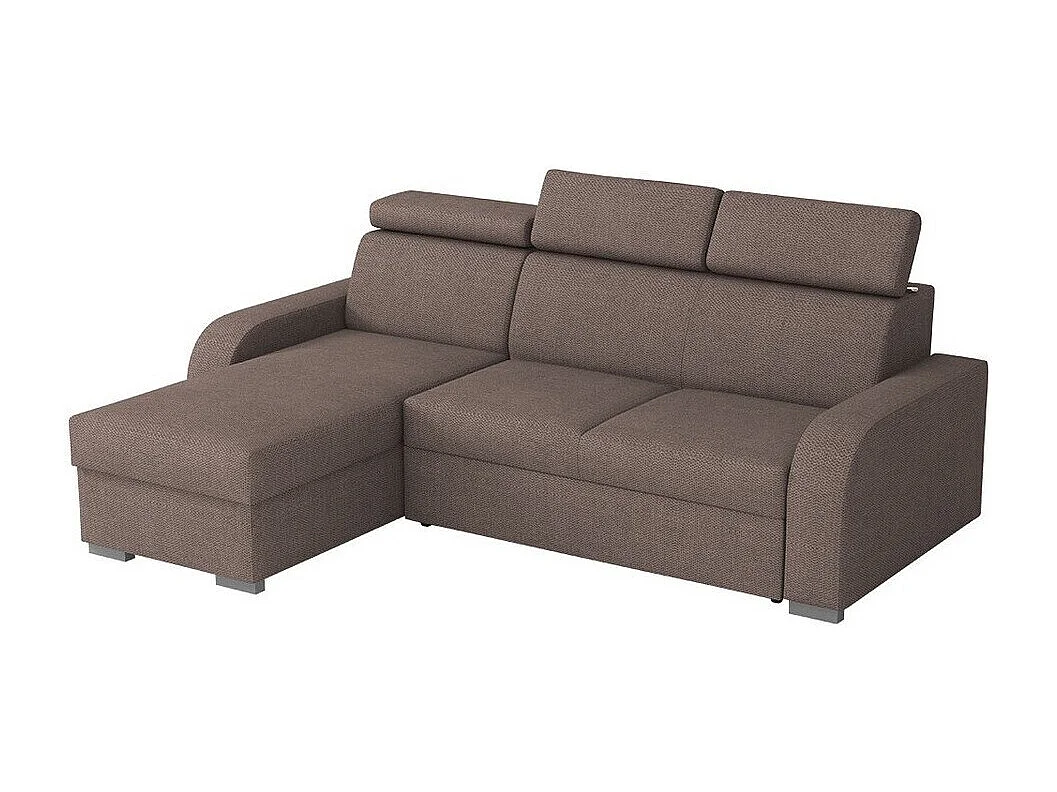 Sofá rinconero Etrcala 100, Marrón, Función de descanso, Almacenaje, 235x170x85cm