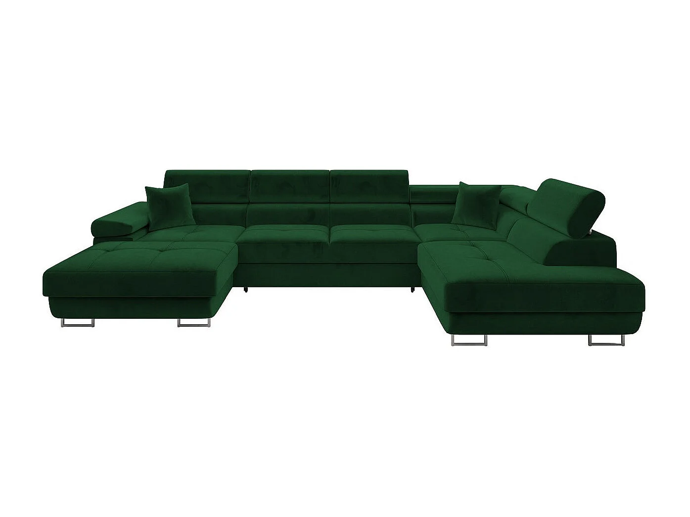 Sofá rinconero Comfivo Vinetum III, Verde, Función de descanso, Almacenaje, 346x203x70cm