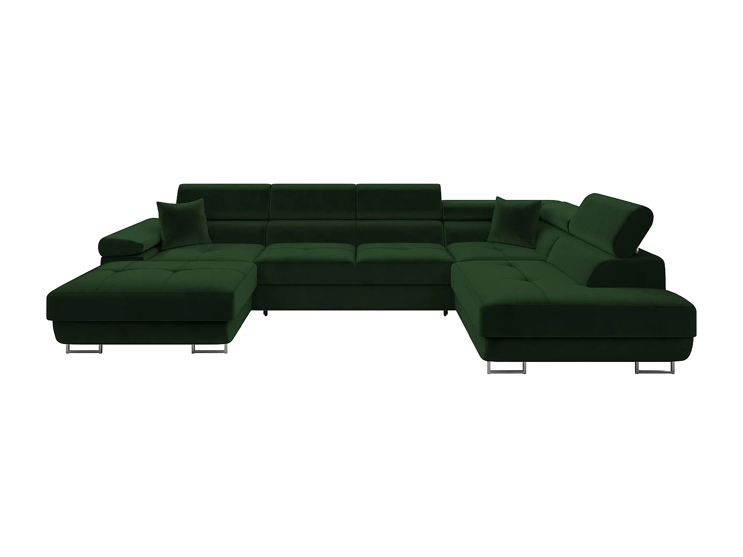 Sofá rinconero Comfivo Vinetum III, Verde, Función de descanso, Almacenaje, 346x203x70cm