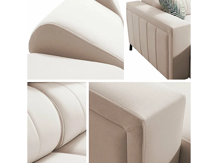 Canapé d'angle Sarasota 153, Rose, Disponible, 334x198x83cm