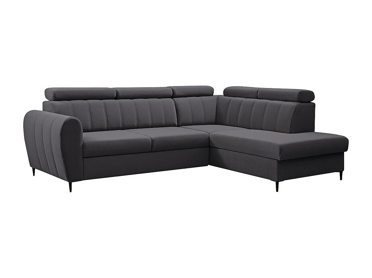 Sofá de canto Temple 125, Cinzento, Funcionalidade de dormir