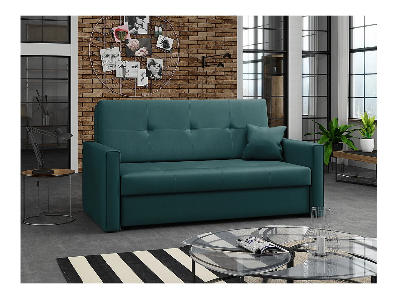 Canapé convertible Columbus 106, Boîte de literie, 85x153x98cm, Mobilier déjà assemblé