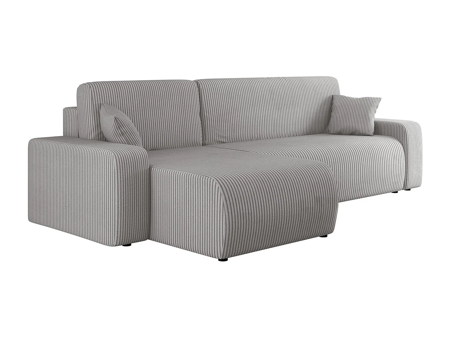 Sofá rinconero Shelton 102, Gris, Función de descanso, Almacenaje, 244x145x82cm