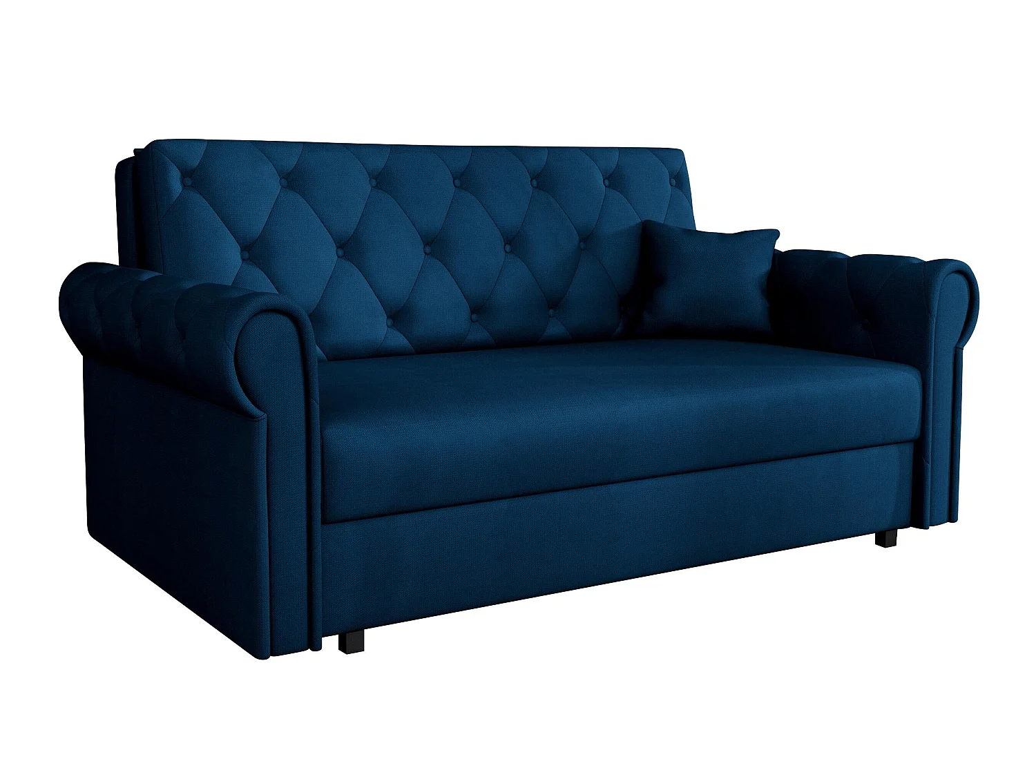 Canapé convertible 2 places en tissu bleu COLUMBUS 85x168x98 cm