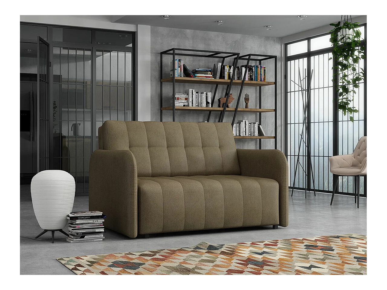 Sofá-cama Columbus 177, Almacenaje, 85x125x98cm, Muebles ya montados