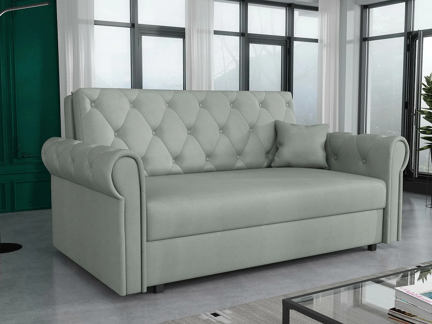 Canapé convertible Columbus 198, Disponible, 85x168x98cm, Mobilier déjà assemblé
