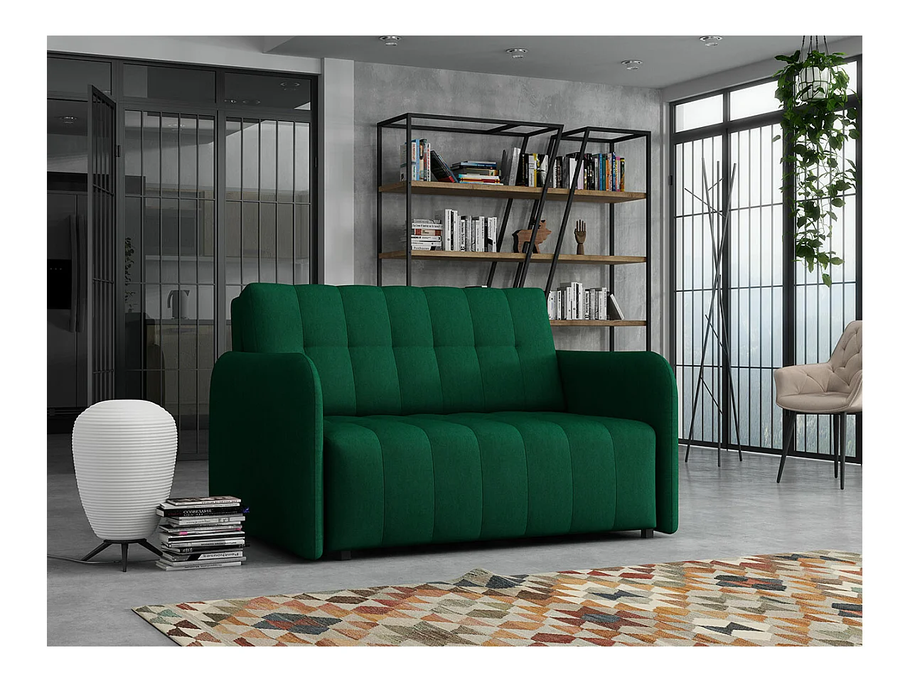 Canapé convertible Columbus 177, Boîte de literie, 85x125x98cm, Mobilier déjà assemblé