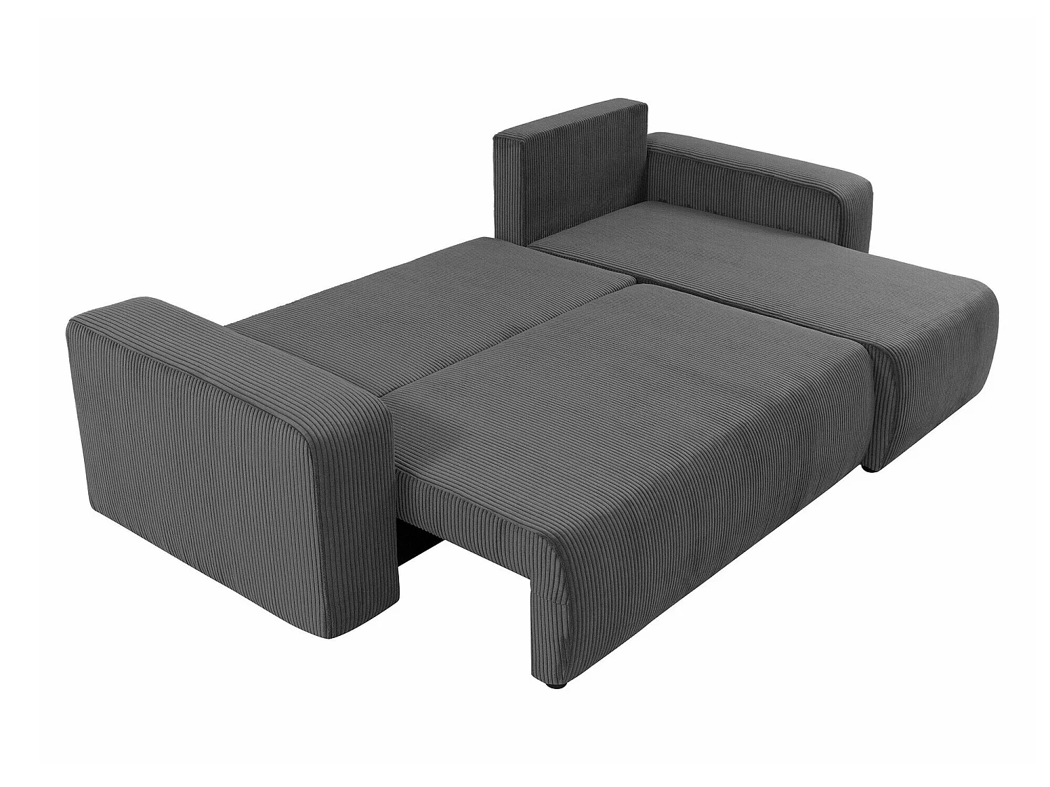 Canapé d'angle convertible 3 places en tissu côtelé bleu SHELTON