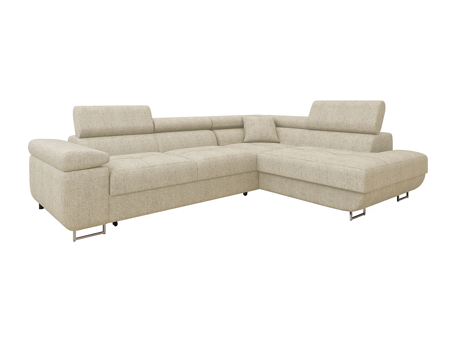 Canapé d'angle Comfivo Eliferu 101, Brun clair, Disponible, 274x203x70cm