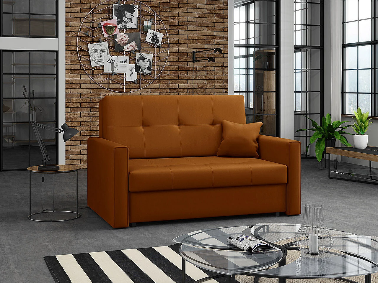 Canapé convertible Columbus 105, Disponible, 85x133x98cm, Mobilier déjà assemblé
