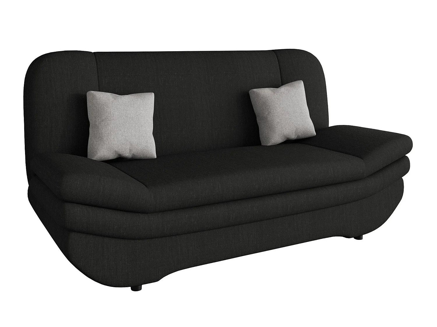 Canapé convertible clic-clac 2 places en tissu gris 95x200x90 cm