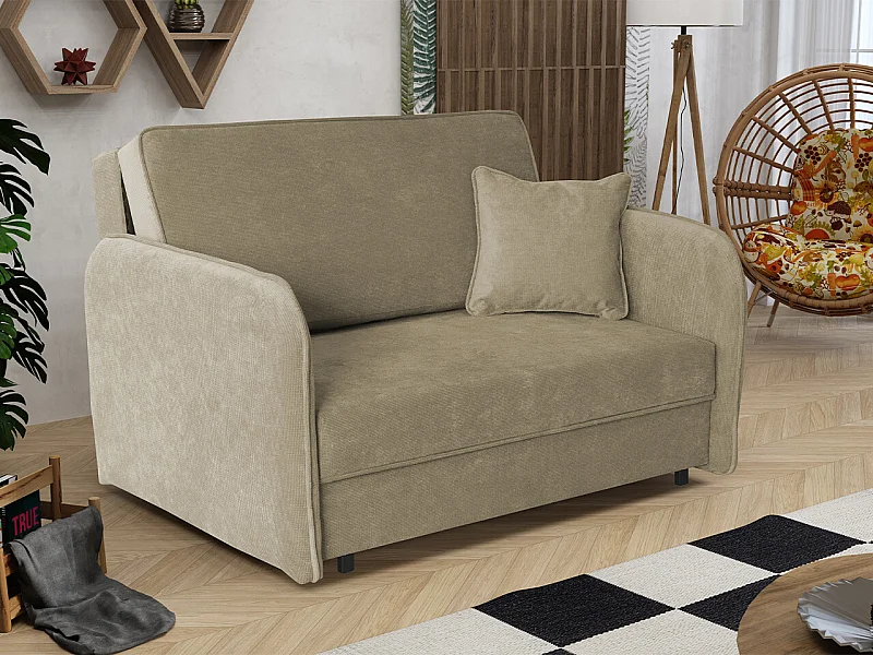 Canapé convertible Columbus 124, Disponible, 85x127x98cm, Mobilier déjà assemblé