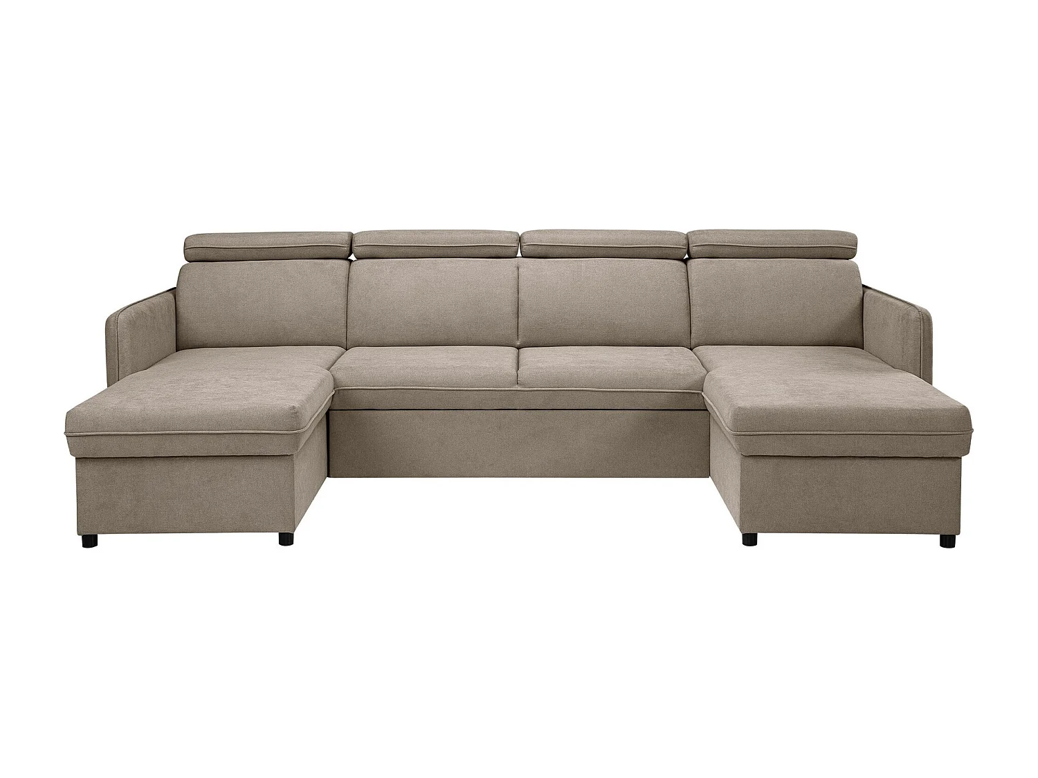 Sofá rinconero Temple 130, De color marrón claro, Función de descanso, Almacenaje, 284cm