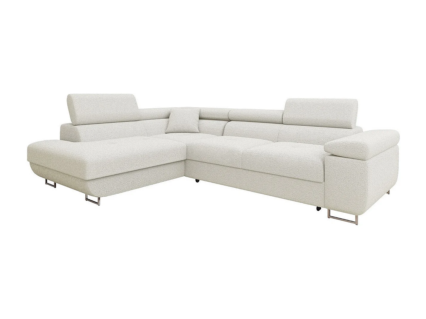 Sofá rinconero Comfivo Eliferu 101, De color marrón claro, Función de descanso, 274x203cm