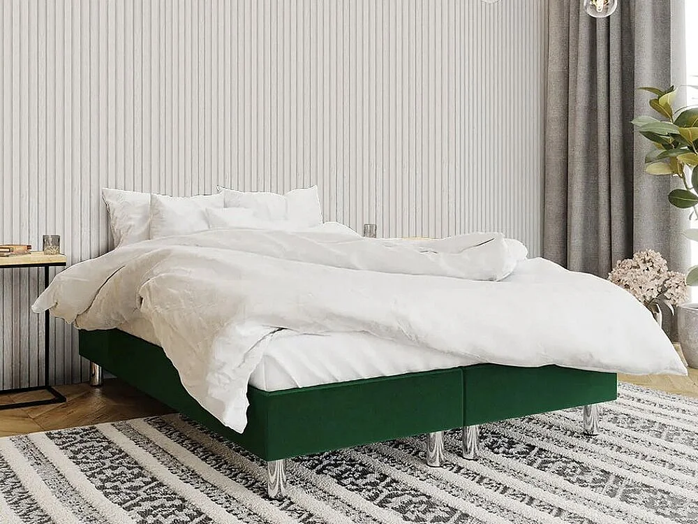 Cama continental Logan 101, Continental, Doble, Verde, 140x200, Tapiz, Somieres, 140x47cm