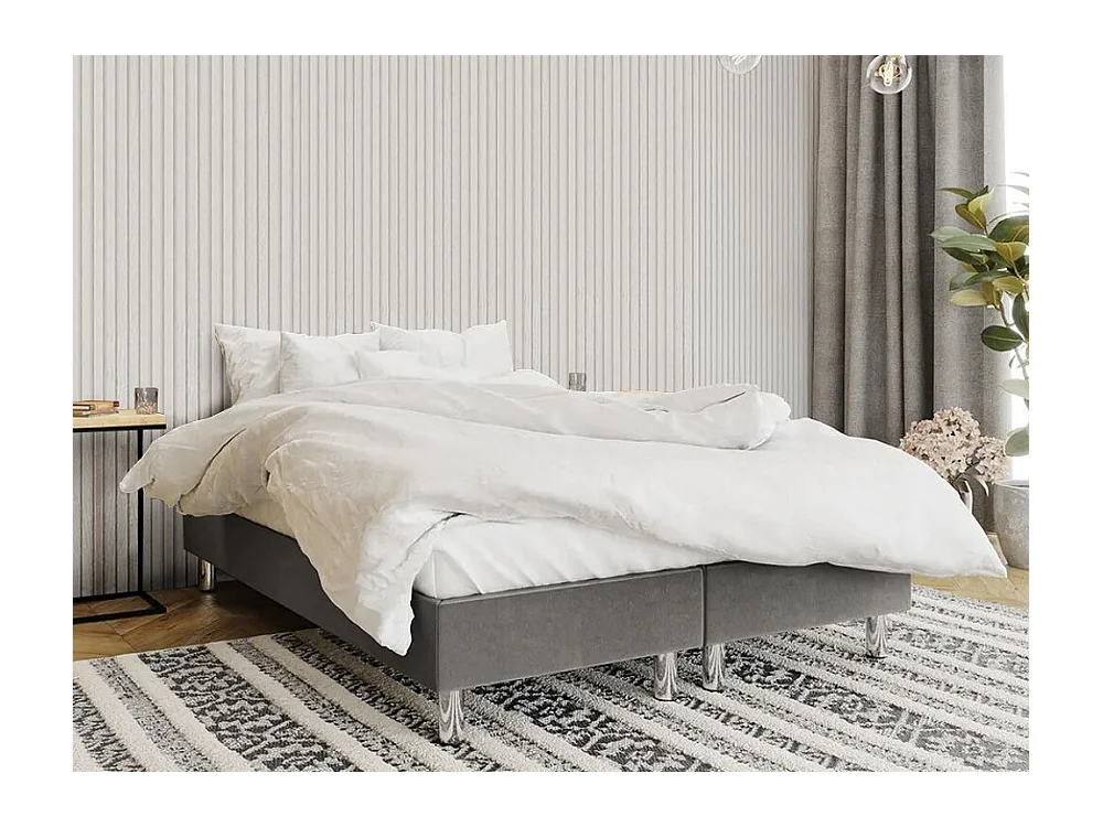 Cama continental Logan 101, Continental, Cinzento, Tecido, 16x20x5cm