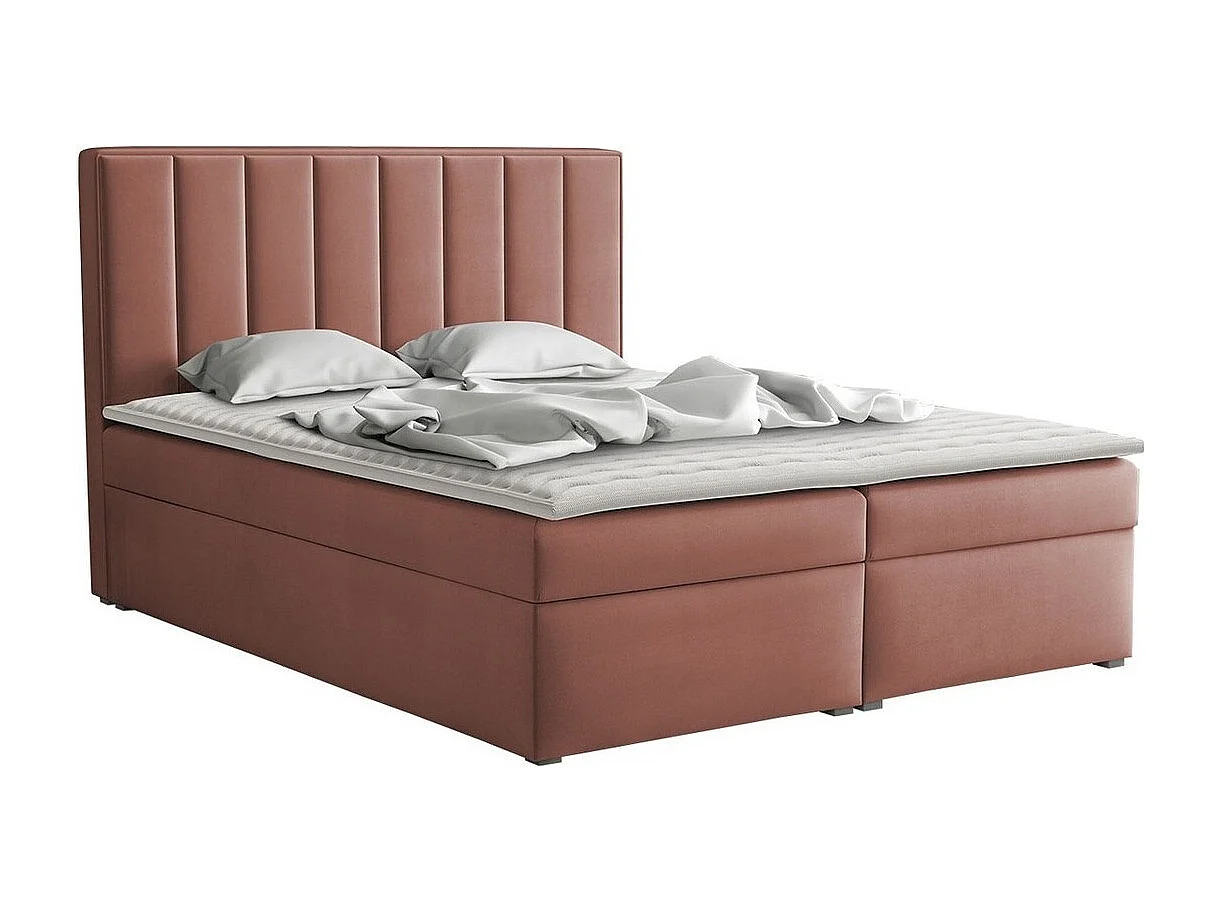 Cama continental Pomona 116, Continental, Doble, Rosa, 160x200, Tapiz, Somieres, 160cm