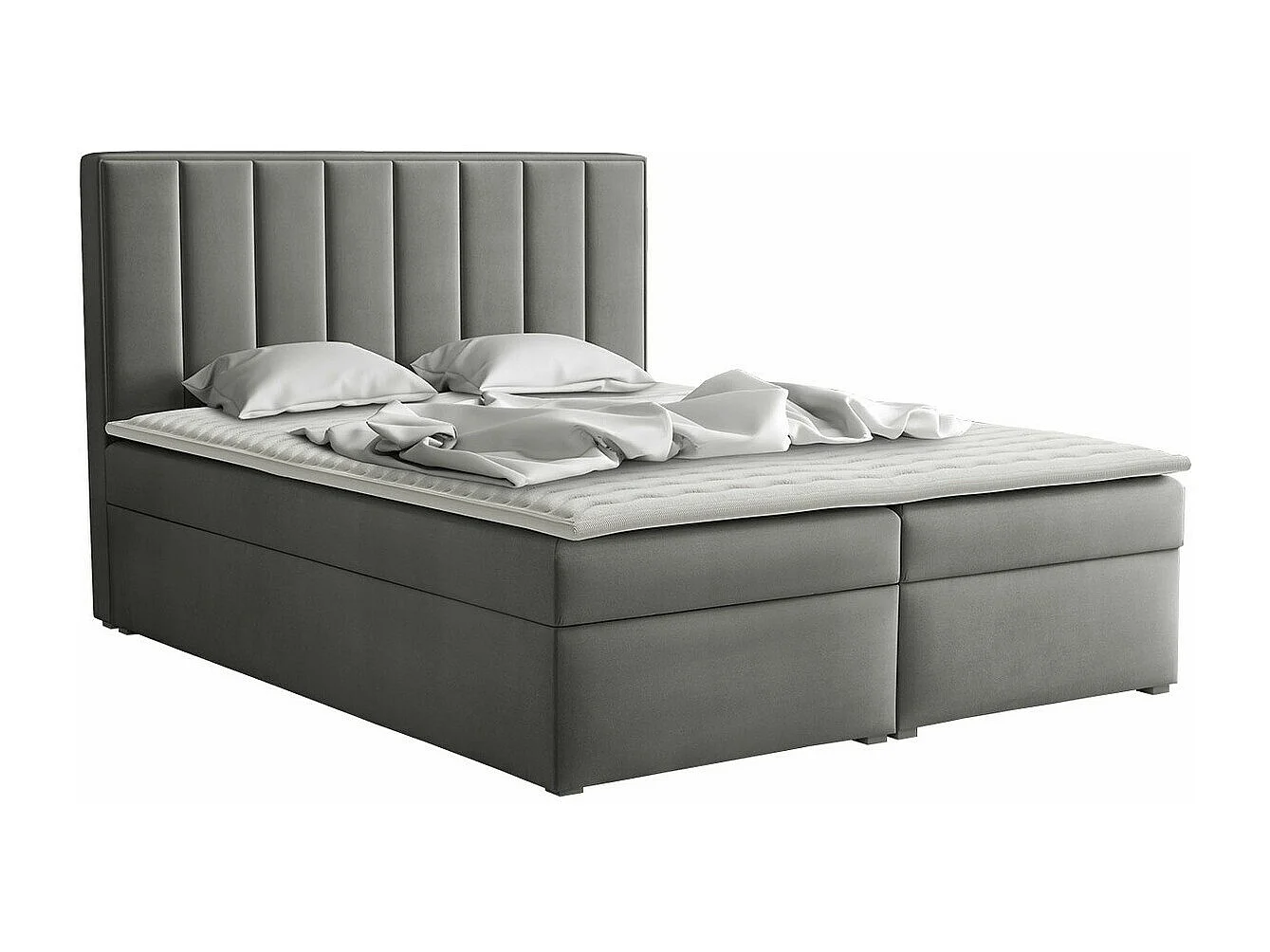 Cama continental Pomona 116, Continental, Cinzento, Tecido, 18x22x12cm