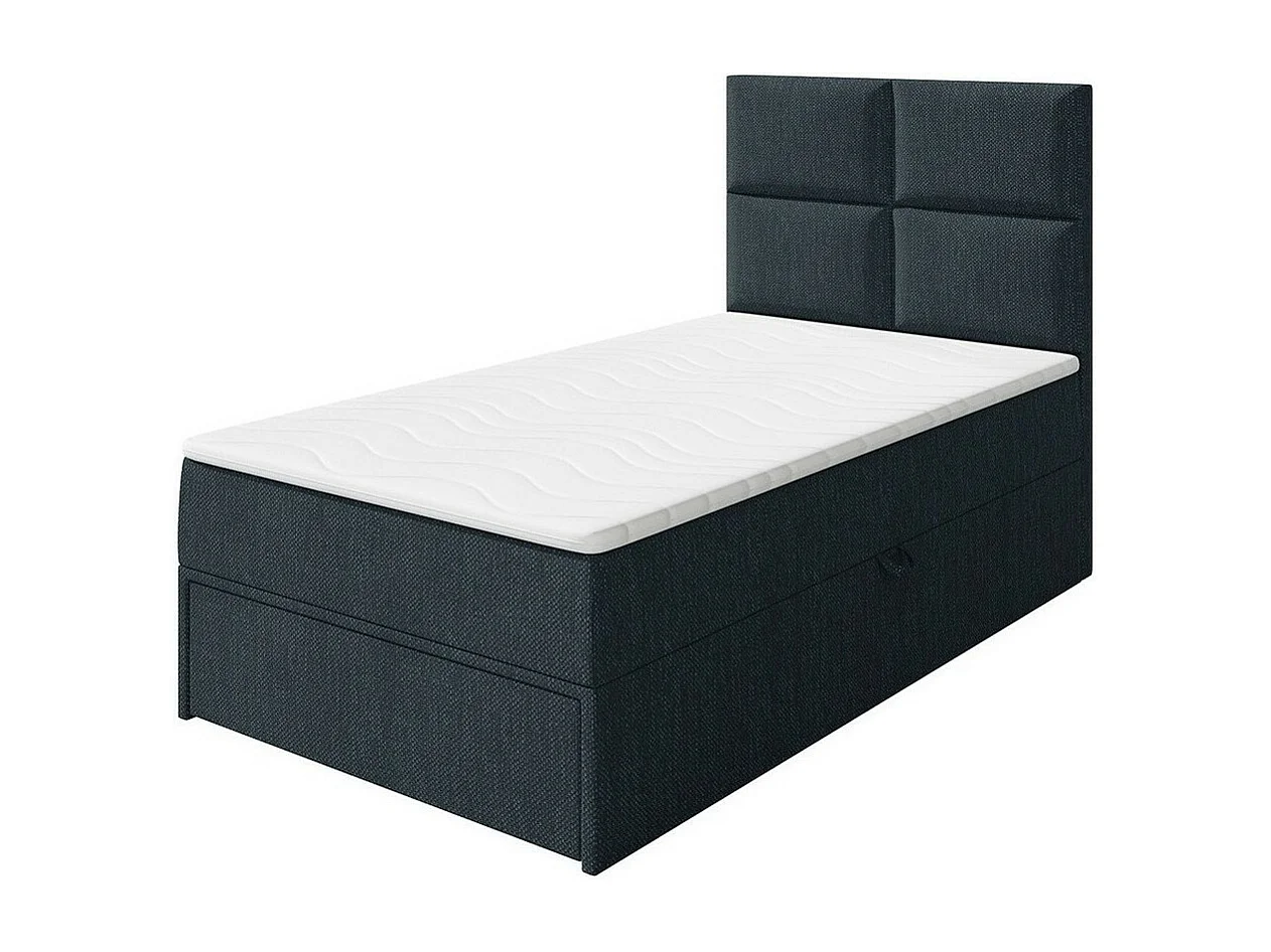Cama continental Eugene 100, Individuales, Continental, Gris, 90x200, Tapiz, Somieres,