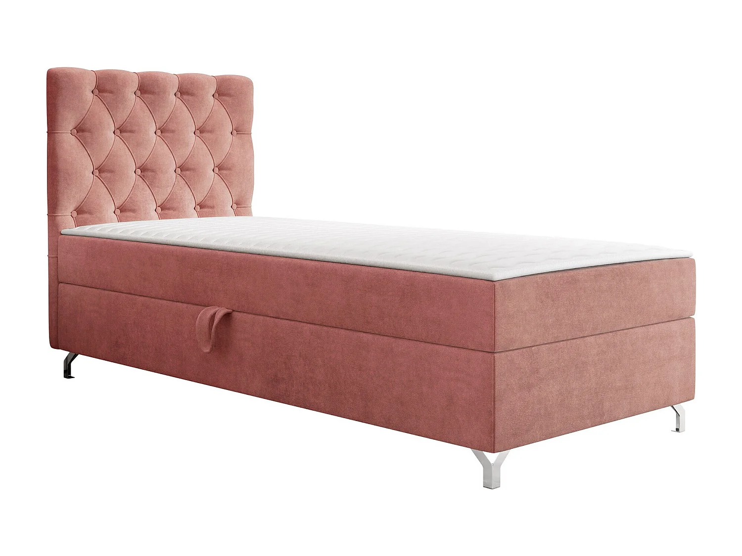 Cama continental Memphis 142, Continental, Individuales, Rosa, 80x200, Tapiz, Somieres,