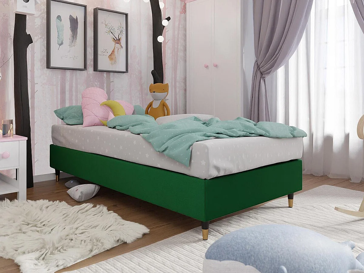 Cama continental Logan 108, Continental, Verde, Tecido, 12x20x5cm