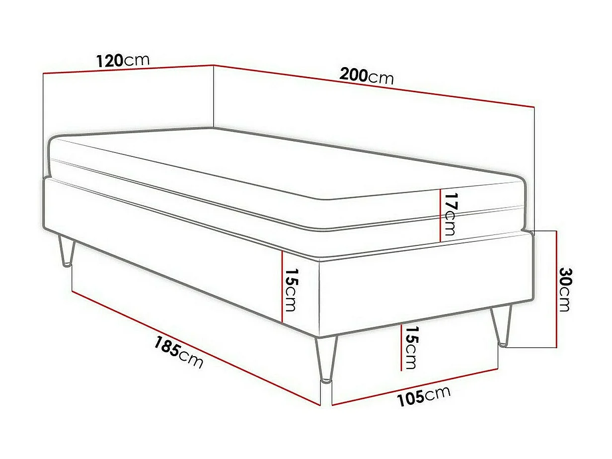 Cama continental Logan 108, Continental, Verde, Tecido, 12x20x5cm