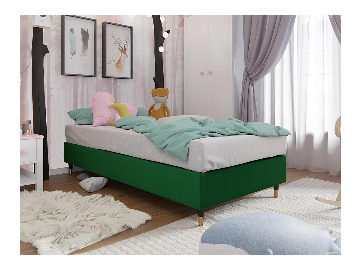 Lit continental Logan 108, Continental, Unique, Vert, 120x200, Tapisserie, 120x200x47cm
