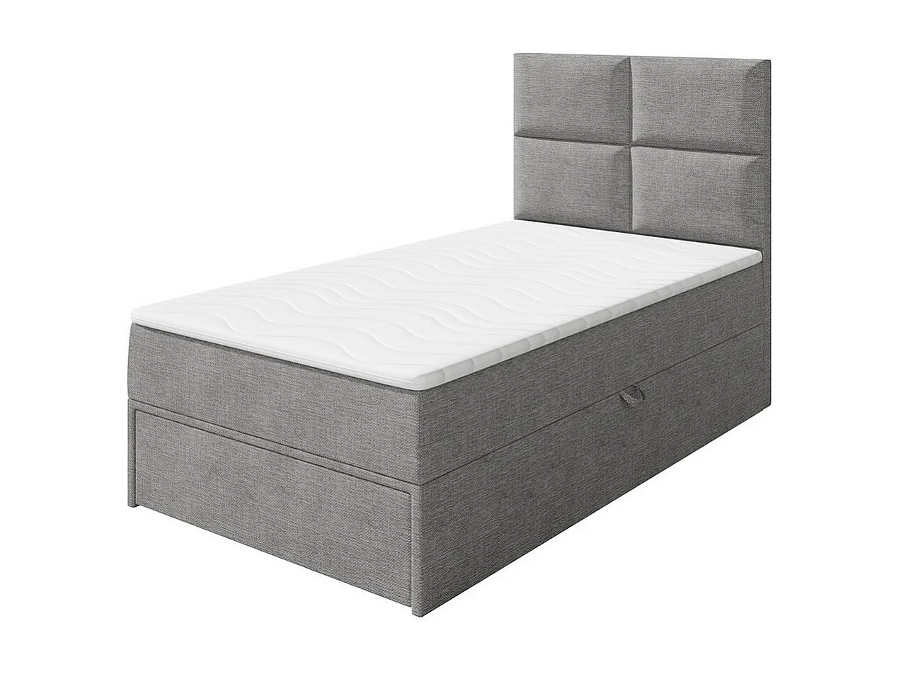 Cama continental Eugene 100, Individuales, Continental, Gris, 90x200, Tapiz, Somieres,