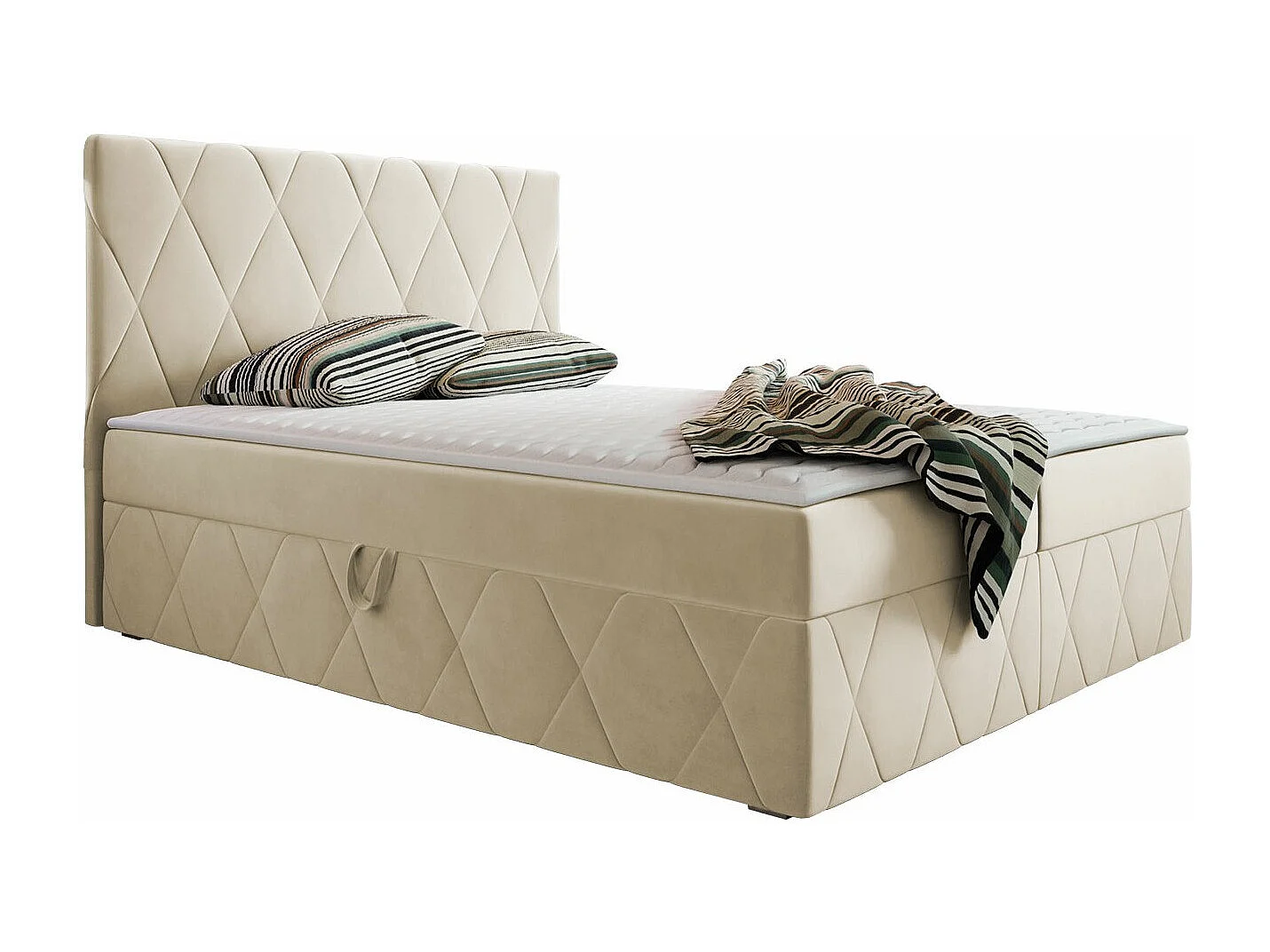 Cama continental Comfivo 225, Continental, Doble, De color marrón claro, 140x200, Tapiz,