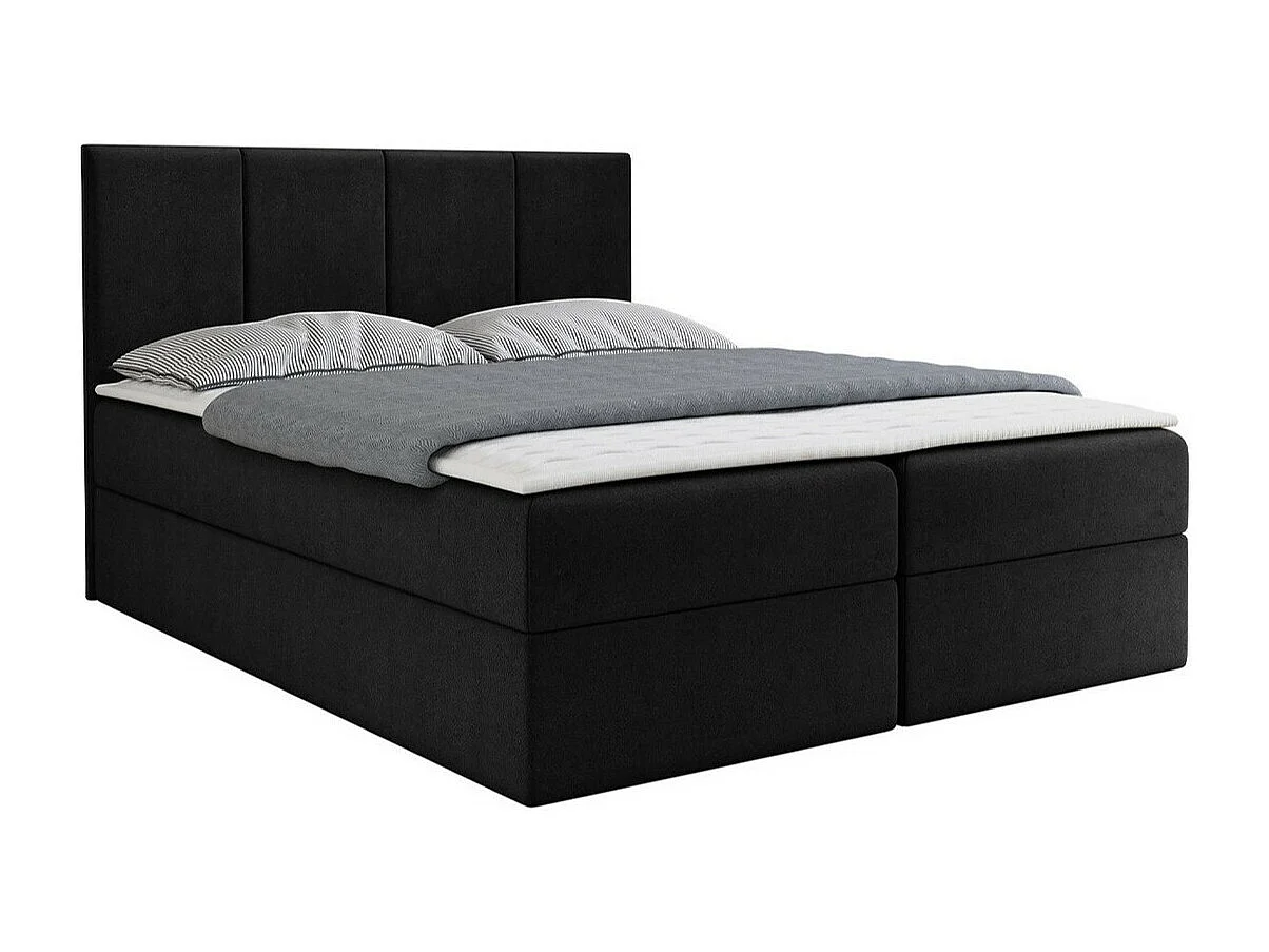 Cama continental Baltimore 147, Continental, Doble, Negro, 180x200, Tapiz, Somieres,