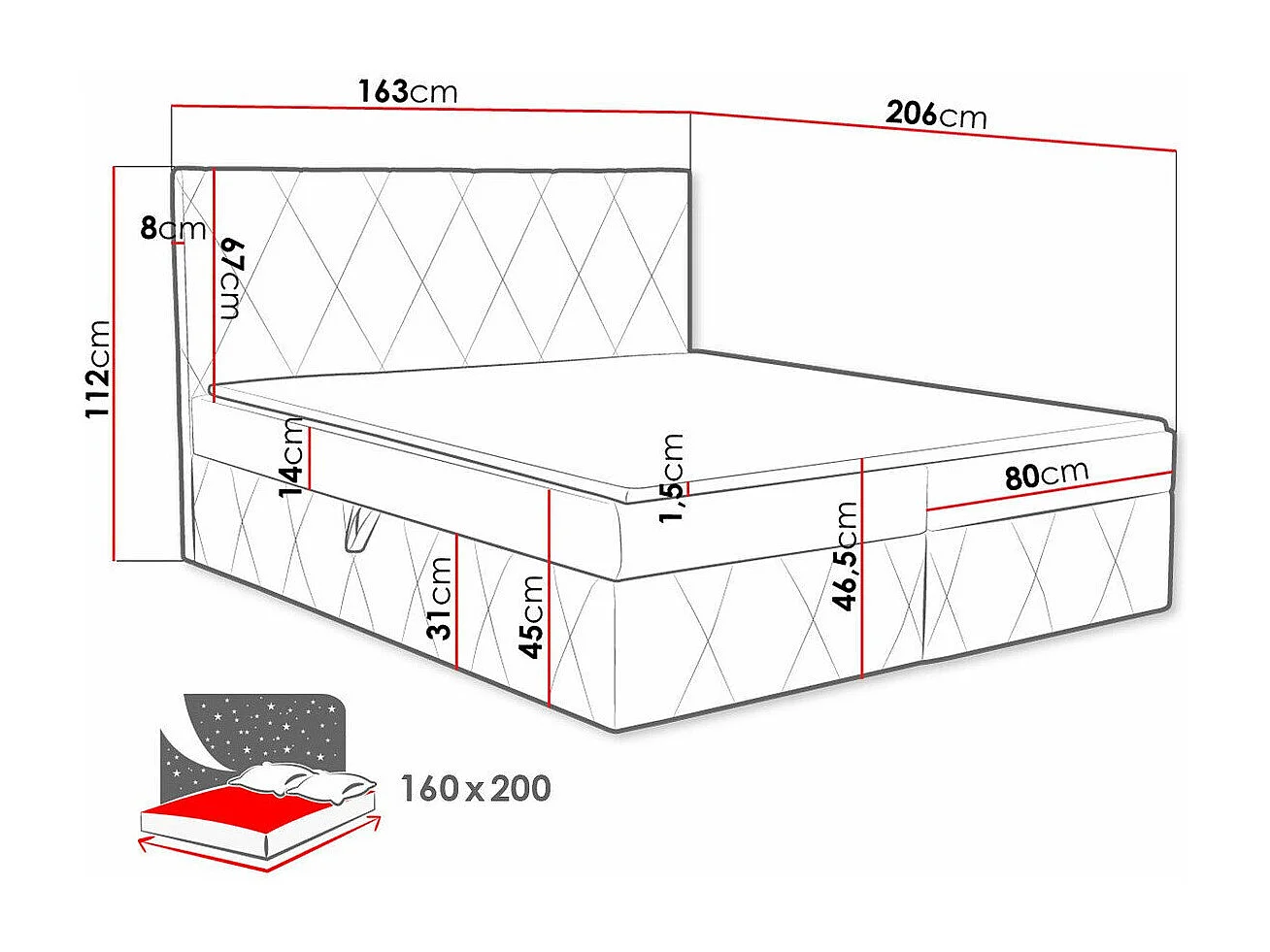 Cama continental Comfivo 225, Casal, Verde, Tecido, Estrados de cama