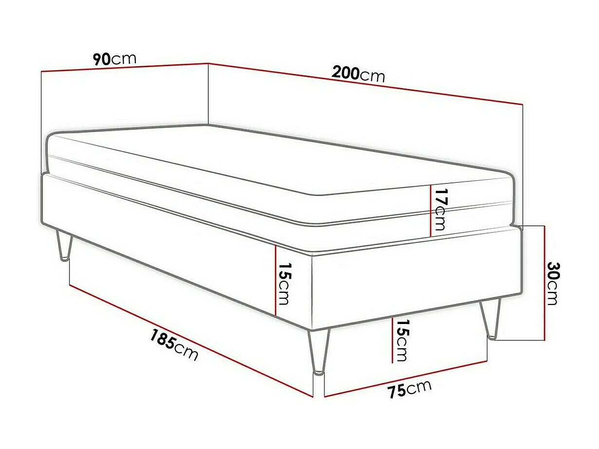 Cama continental Logan 108, Continental, Azul, Tecido, 9x20x5cm