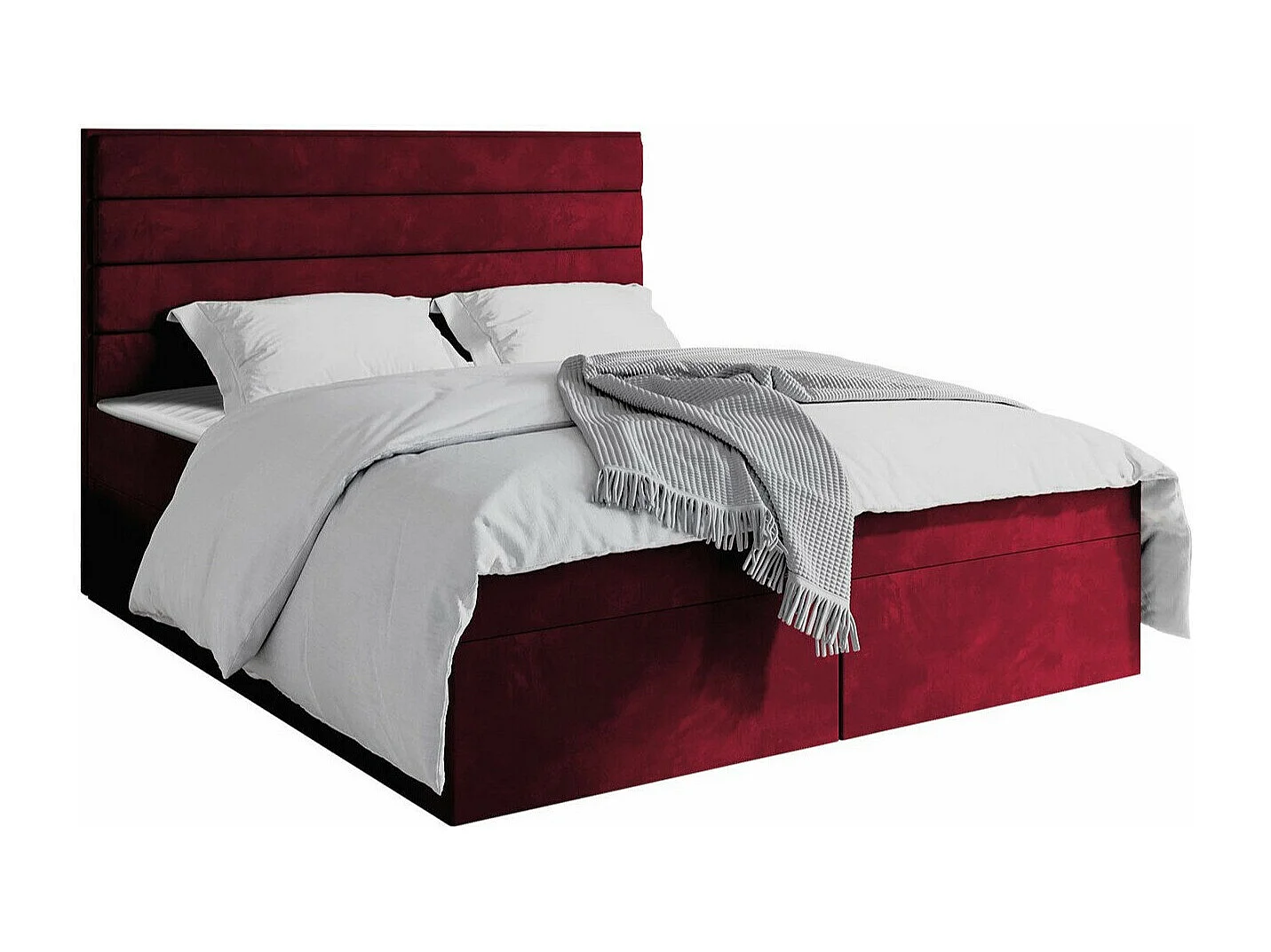Cama continental Stamford 104, Casal, Vermelho, Tecido, 14x21x11cm