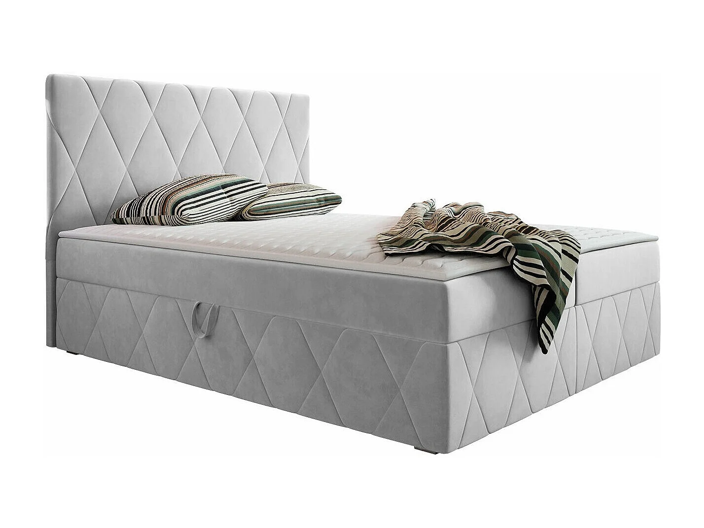 Cama continental Comfivo 225, Continental, Doble, Gris, 160x200, Tapiz, Somieres, 163cm