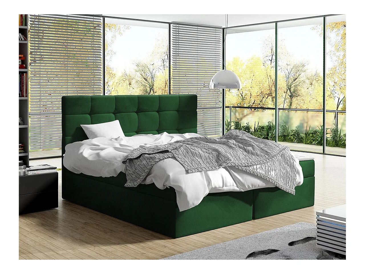 Letto continentale Comfivo 196, Doppio, Continentale, Verde, 140x200, Arazzo, 143x206cm