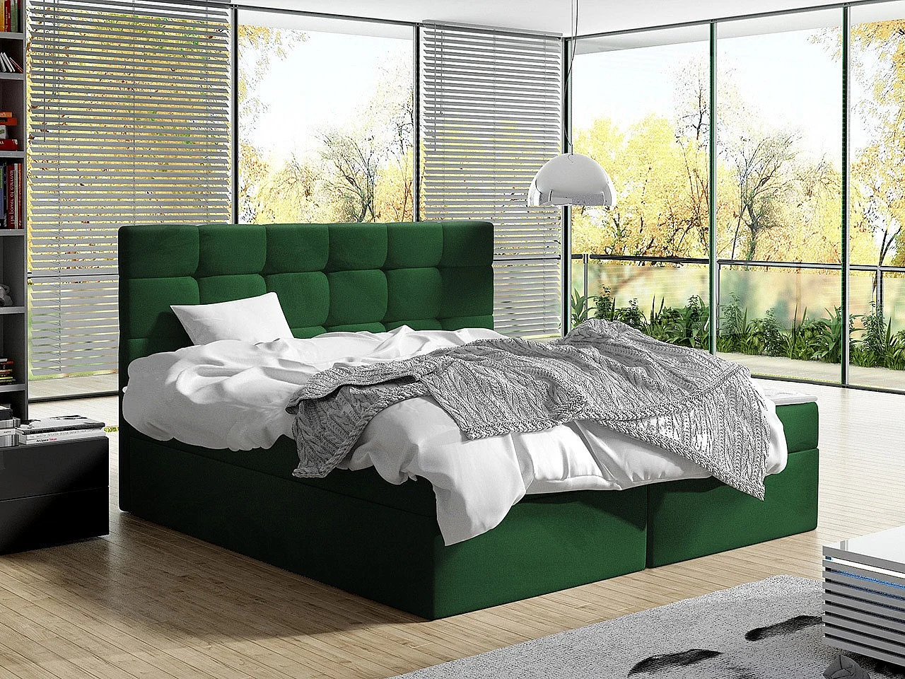 Letto continentale Comfivo 196, Doppio, Continentale, Verde, 140x200, Arazzo, 143x206cm