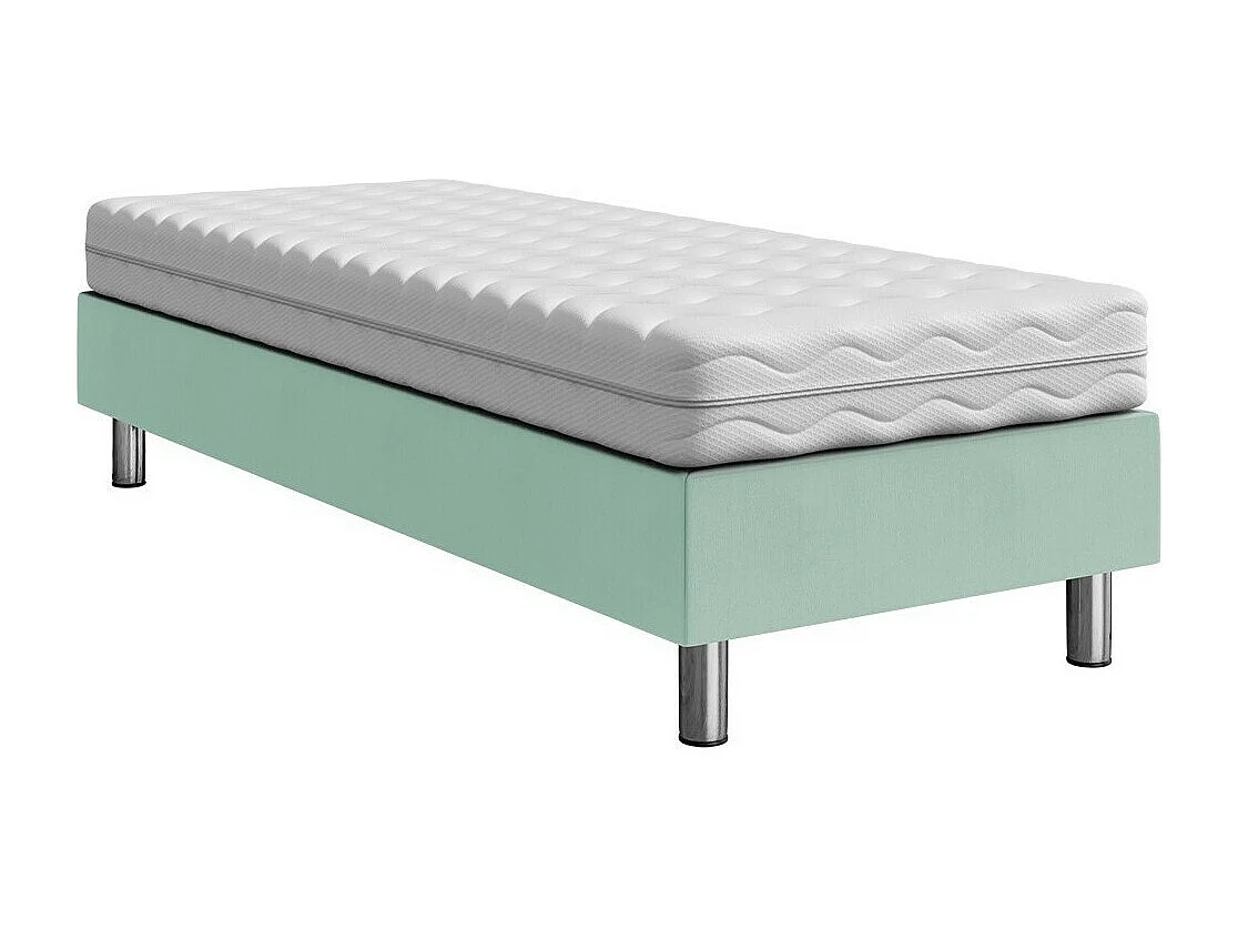 Cama continental Logan 101, Solteiro, Turquesa, Tecido, 12x20x5cm
