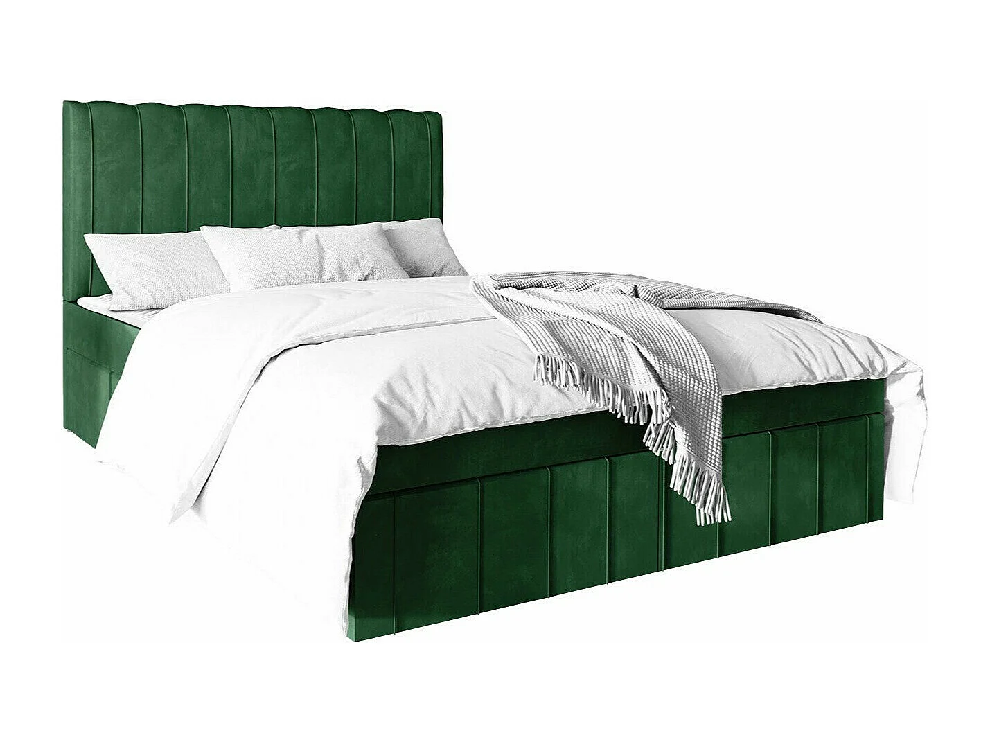Letto continentale Stamford 106, Doppio, Continentale, Verde, 140x200, Arazzo, 140x209cm