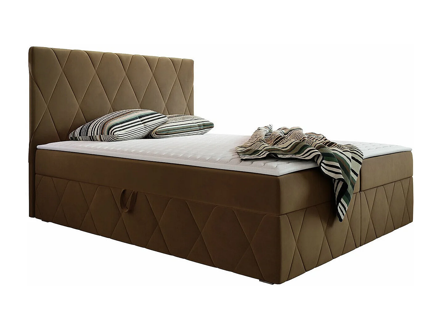 Cama continental Comfivo 225, Casal, Castanho, Tecido, 16x21x11cm