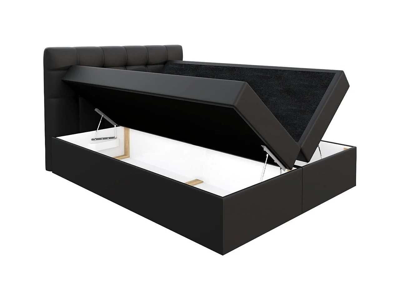 Lit continental Comfivo 195, Continental, Double, Blanc, 160x200, Faux cuir, 166x206cm
