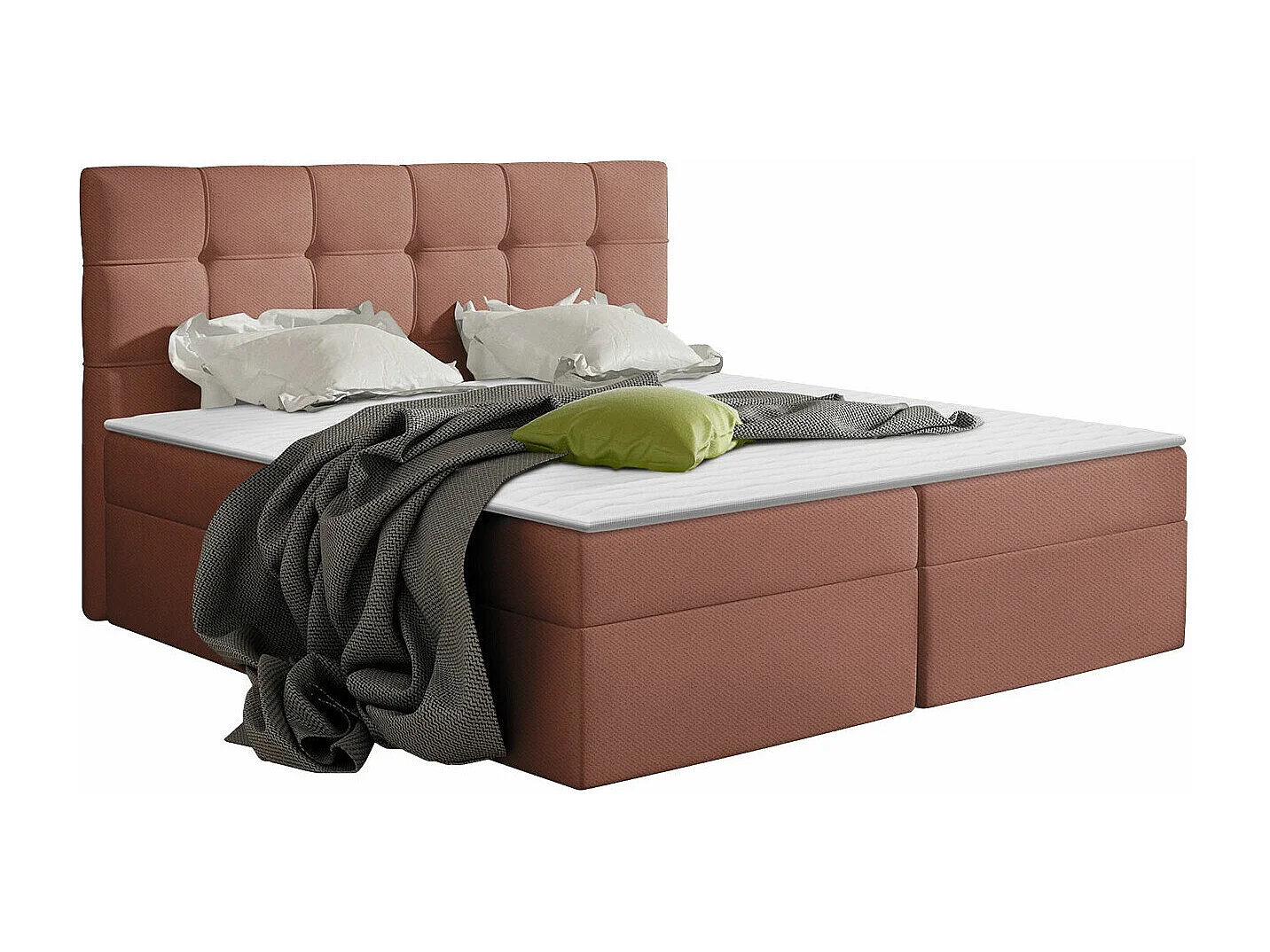 Cama continental Comfivo 195, Continental, Doble, Rosa, 180x200, Tapiz, Somieres, 186cm